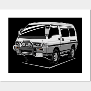 jdm white delica classic Posters and Art